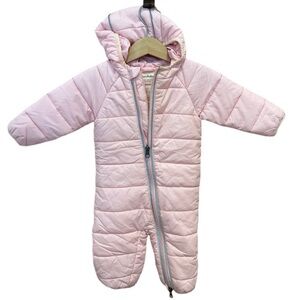 HANNAH ANDERSSON Baby Girl's Pink Snowsuit Puffer Jacket Coat Warm Zip Bodysuit